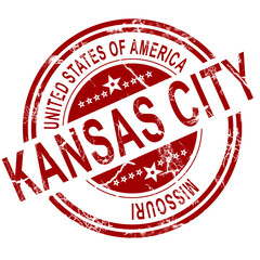 .Kansas City Missouri stamp with white background