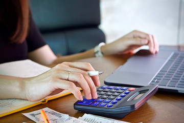 Woman using laptop working