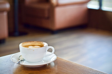 Coffee cup hot breakfast in the morning 