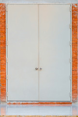 Light gray matal door, Safe room