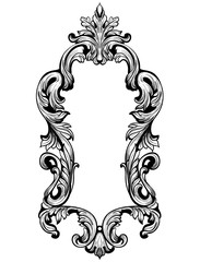 Vintage frame. Vector baroque decor element. Royal Victorian ornaments