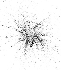 Black paint, ink splash, brushes ink droplets, blots. Black ink splatter background, isolated on white. Vector illustration.
