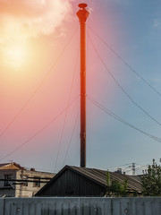 Industrial building environment, with various elements of metal and concrete