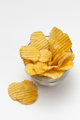 Ribbed potato chips with spices