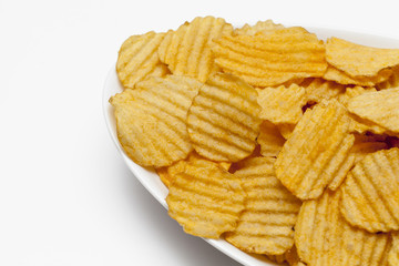 Ribbed potato chips with spices