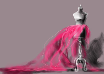 mannequin and dress. fashion illustration