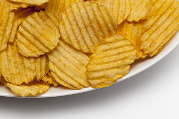 Ribbed potato chips with spices