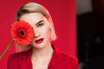 girl with red gerbera