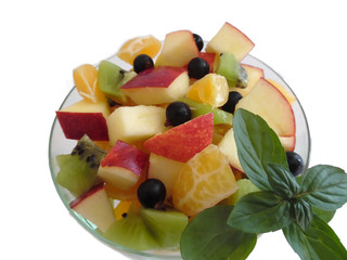 fruit salad isolated on white background