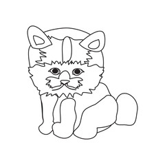 Cat Outline Icon Symbol Design. Cartoon Cat Vector illustration isolated on white background