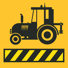 Tractor icon or sign