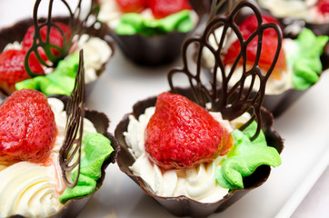 strawberries whip cream