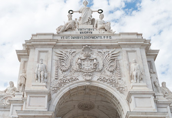 Fototapeta premium Triumphal Rua Augusta Arch in Lisbon.