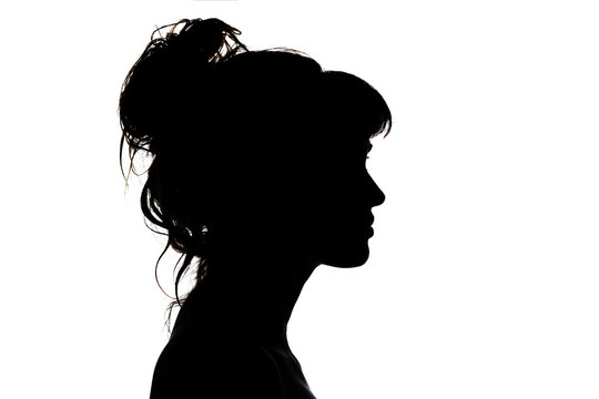 silhouette of beautiful profile of female head concept beauty and fashion