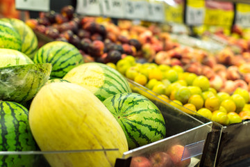 Market stand with fruits on the street.