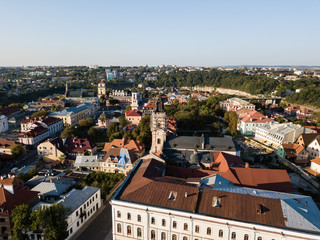 Aerial view of Kamianets-Podilskyi city in Ukraine