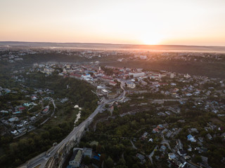 Fototapeta na wymiar Aerial view of Kamianets-Podilskyi city in Ukraine