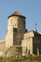 Obraz premium Summer view to castle in Kamianets-Podilskyi