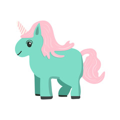 Vector cartoon style unicorn