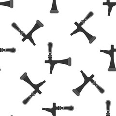Beer tap icon seamless pattern on white background. Flat design. Vector Illustration