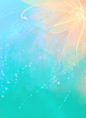 digital illustrated of design of blossom pink flower in background