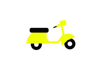 Yellow scooter isolated on white background