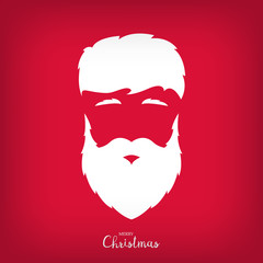 Portrait of Santa Claus with a beautiful hairdo. Christmas vector illustration.