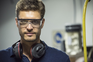 Factory worker, portrait