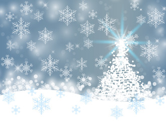 Winter background with snowflakes, abstract Christmas Background