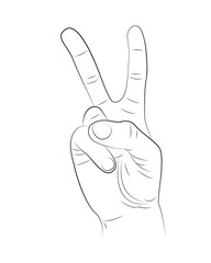 hand with two fingers gesture 