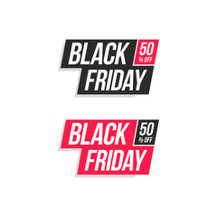 Black Friday 50% Off Offer Shopping Tags