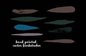 Graffiti Lines. Hand Painted Blue Buttons, Turquoise Highlights. Vector Brushstrokes or Banners. Textured Doodles or Smears. Background Turquoise Swatch Collection Vintage Logo Element. Scribble Paint