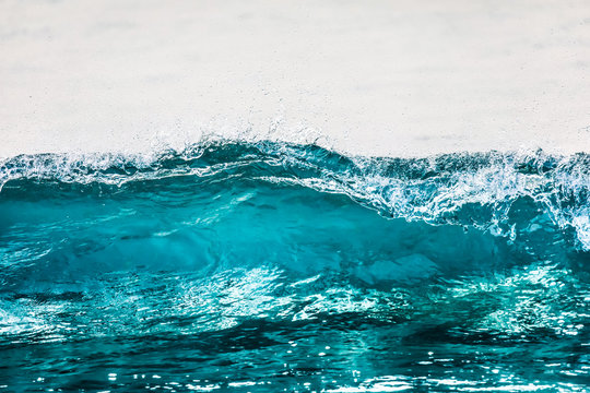 Fototapeta transparent blue wave texture close up