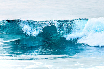 transparent blue wave texture close up