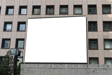Obraz premium Large blank billboard on a street wall, banners with room to add your own text