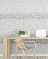 3D Rendering Interior minimal coffee shop or living room and wall decorate