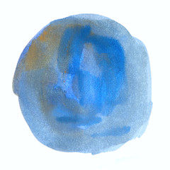 round spot blue multicolor watercolor background. Illustration for grunge design. Hand painted abstract stain for textures.