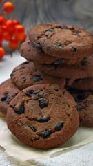 Obraz na płótnie Canvas Chocolate chip cookies. Close-up.