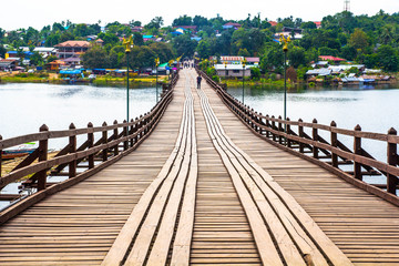 Fototapeta premium Long wooden bridges and major construction was first held.