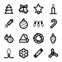 Christmas icons - Christmas tree and decorations