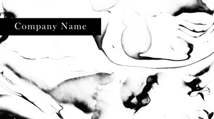 Business card template. Elegant, abstract branding with marble texture and black frame with place for text. Vector design for decorators, artists, fashion bloggers, stylists