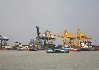 Naklejka premium Port in Ho Chi Minh. Vietnam