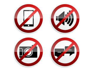 prohibition sign set on white background vector illustration