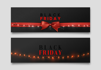 Black friday sale. Web banners, vector illustration.