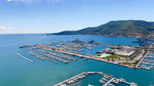 Aerial view of La Spezia, Italy