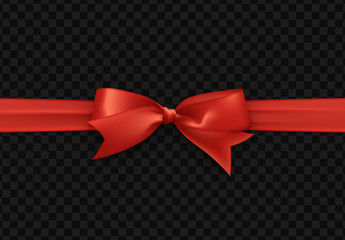 Decorations horizontal red ribbon with bow