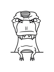 wand text feld schreiben fleischfresser böse monster tyrannus saurus rex hörner t-rex groß comic cartoon dinosaurier saurier dino