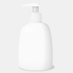 White bottle template, cosmetics