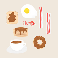 Breakfast vector concept, brunch illustration