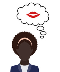 Person denkt an Lippen